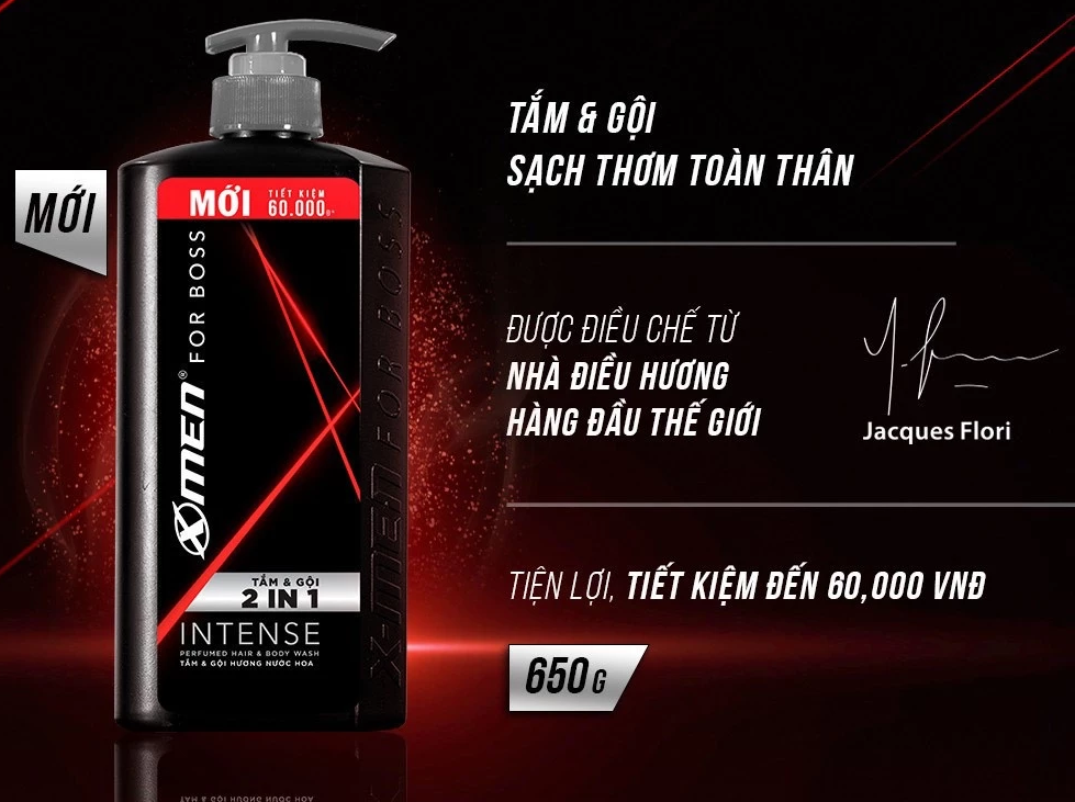  Tắm Gội Rửa Mặt XMen for Boss 3in1 Luxury 630g 350g / Tắm Gội Legend 630g / Intense 650g Hương Nước Hoa Châu Âu 