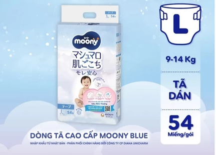  Tã dán cao cấp Moony NB/S/M/L - Nhập khẩu từ Nhật Bản 