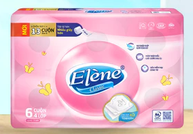  Giấy Vệ Sinh Elène (Có Lõi/Không Lõi) 4 Lớp Cao Cấp - 1 Bịch 6 Cuộn - An Toàn, Tiết Kiệm 