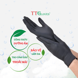  Găng Tay Cao Su Y Tế TTGLOVES Không Bột Nitrile Màu Đen Siêu Dai 4.0gr (Hộp 100 Chiếc) 