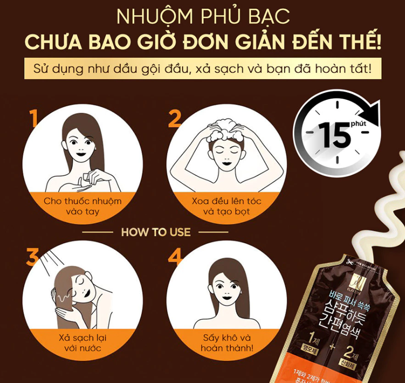  Kem nhuộm phủ bạc Elastine Easy and Perfect 60g 