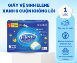  Giấy Vệ Sinh Elene 6 Cuộn 4 Lớp Cao Cấp, Mềm Mịn, An Toàn, Tan Ngay Trong Nước (Có Lõi/Không Lõi) 