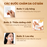  Bông Tẩy Trang Elene Cotton Dạng Vuông Cao Cấp, Mềm Mại, Làm Sạch Da GÓI 200 MIẾNG 