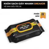  Khăn Giấy Ướt Sneaker Quick Wipe Cao Cấp, Khăn Lau Giày Siêu Tiện Lợi Gói 12 Miếng Làm Sạch Gấp Đôi 