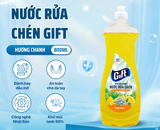  Nước Rửa Chén Gift Khử Mùi Tanh Khó Chịu – Hương Chanh/Trà Chanh, Chai 800ml/Túi 3.6kg/Can 3.8kg 