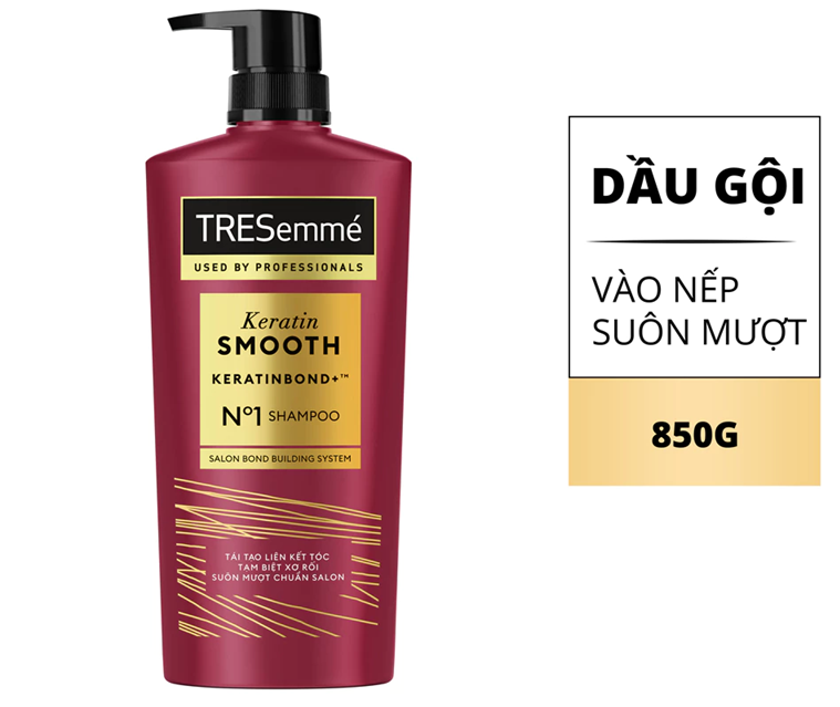  Dầu Gội TRESemmé Keratin Smooth/ Bond Repair/ Salon Detox Cho Tóc Vào Nếp, Giảm Gãy Rụng, Detox Sạch sâu 850 g 