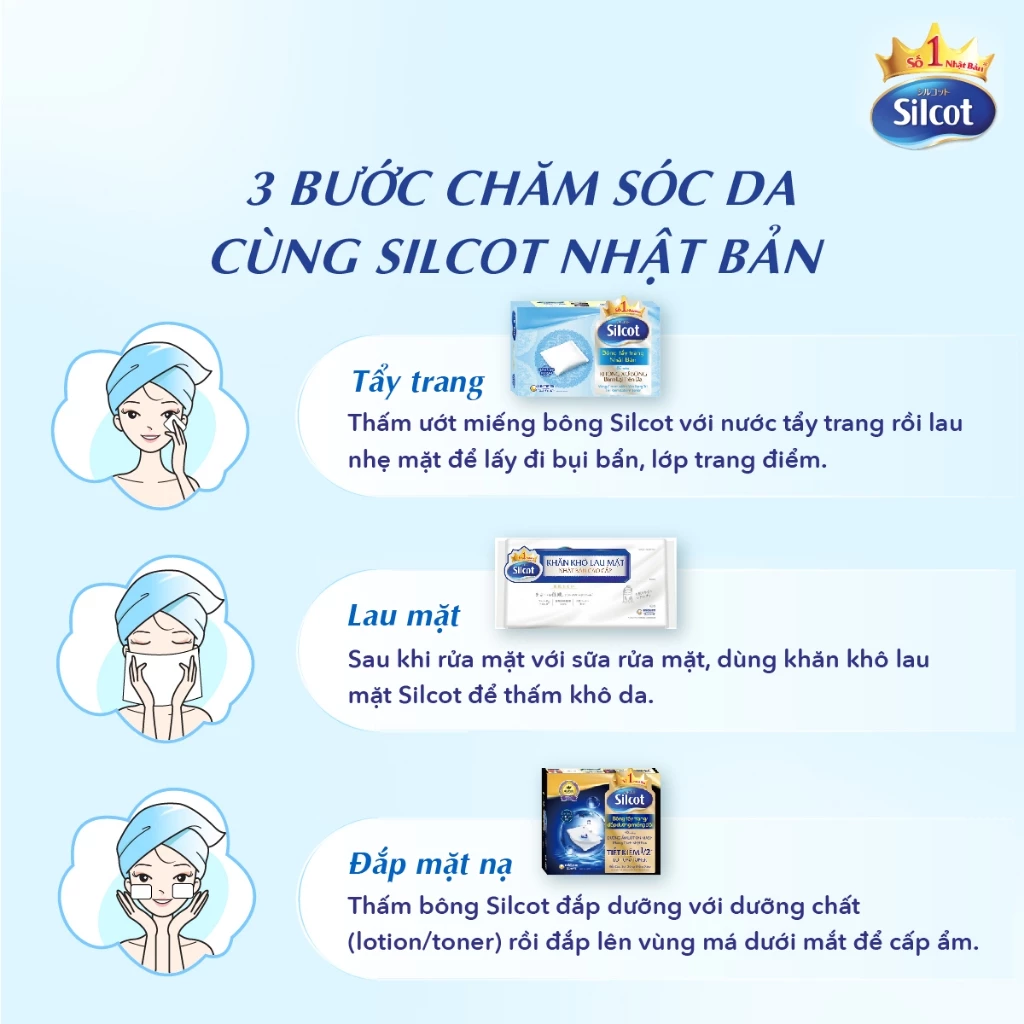  Khăn khô lau mặt Silcot 40 miếng 