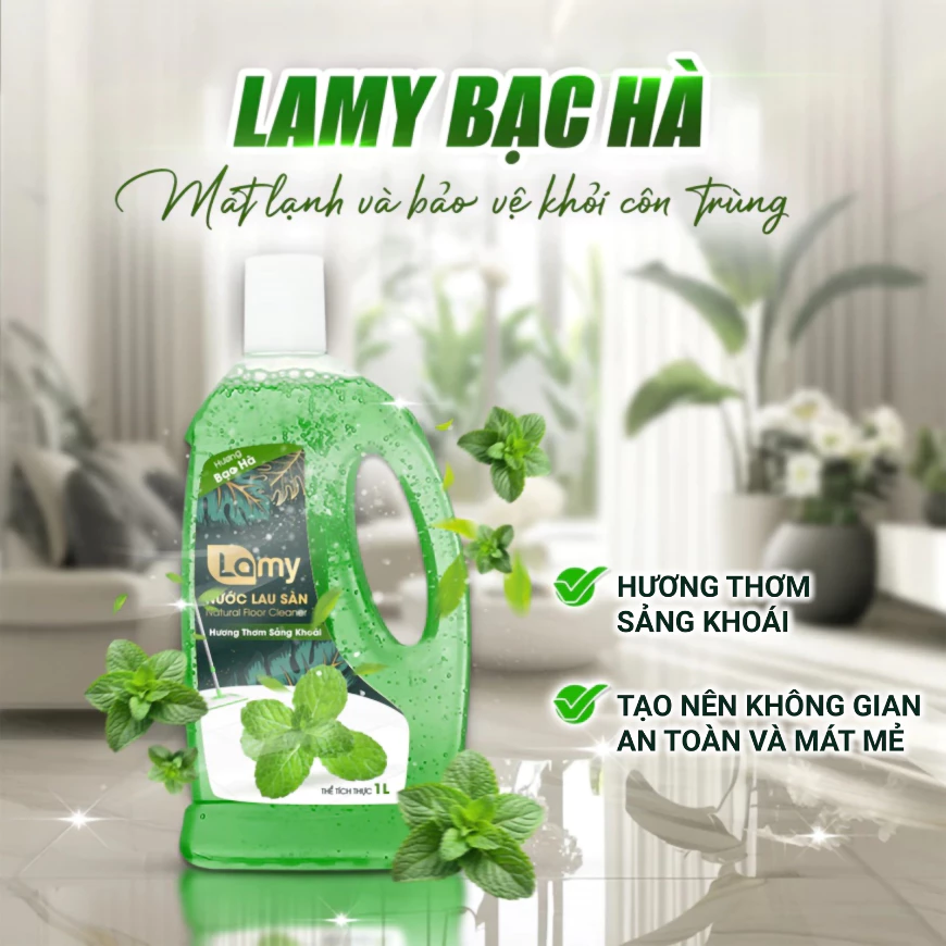  Nước Lau Sàn Nhà Lamy 1L Sạch Nhanh Đuổi Muỗi Kiến Cho Sàn Gỗ Gạch Men Hương Thơm Dịu 