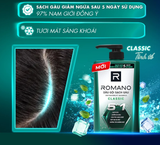  Dầu gội nam sạch gàu 5in1 Romano hương nước hoa 610g / 650g 