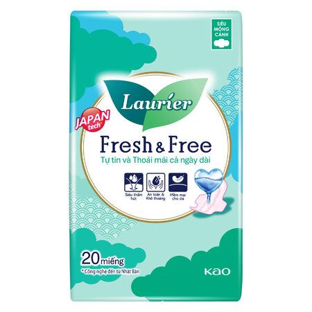  Băng vệ sinh Laurier Fresh & Free Siêu Mỏng 