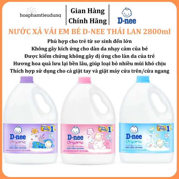  Nước xả quần áo D-nee 2.8L (Chính hãng có tem Đại Thịnh) 