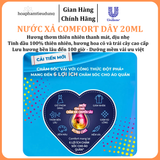  Nước Xả Làm Mềm Vải Comfort Đậm Đặc Một Lần Xả Thơm Mát gấp 10 lần túi 20ml 