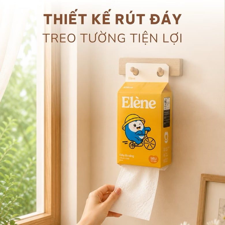  Giấy Đa Năng Rút Đáy 3 Lớp Elene Extra Saving – Tiện Lợi, Dai Bền, Tiết Kiệm 