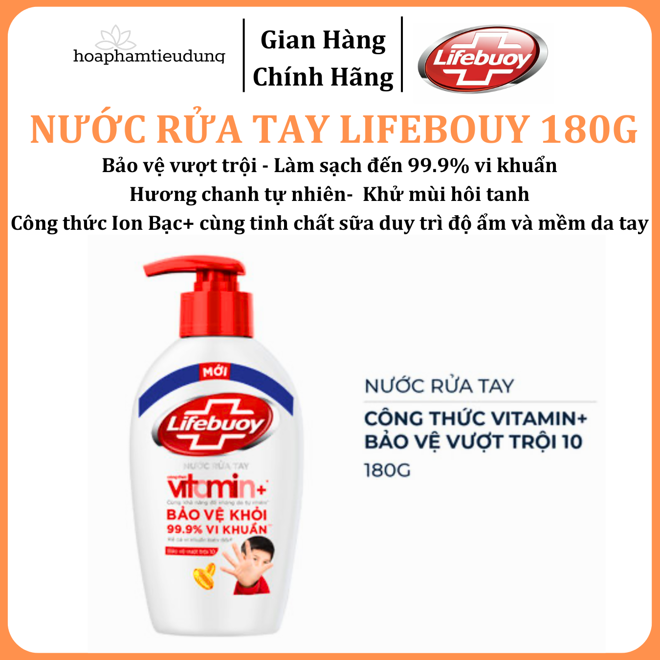  Nước Rửa Tay Lifebuoy 180g 