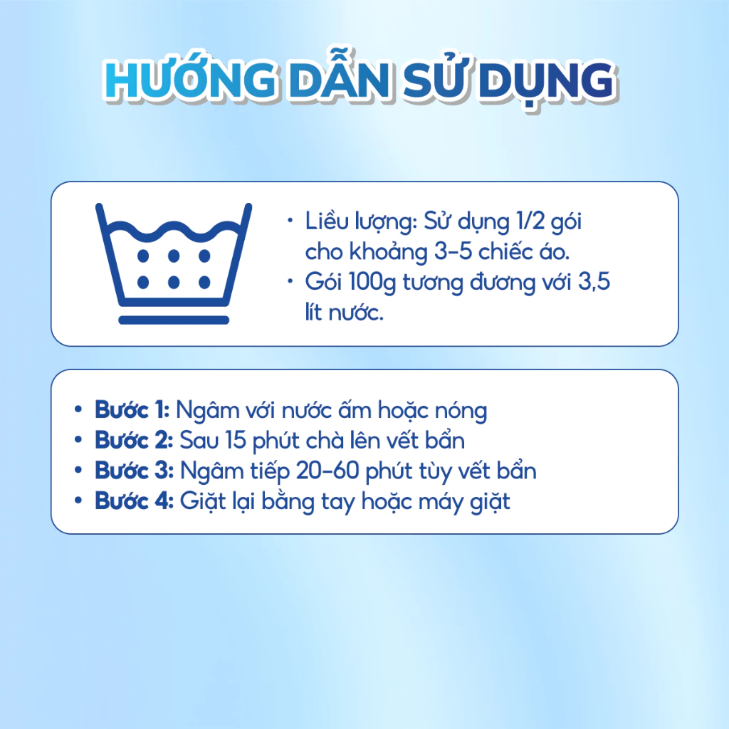 Bột Tẩy Đồng Phục CleanZ Đánh Bay Vết Bẩn, Ố Màu Giúp Làm Sạch Quần Áo Như Mới 