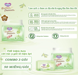  Túi 3 Gói Khăn ướt Bobby Newborn Premium 50 miếng/ gói 