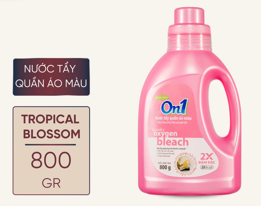  Nước tẩy quần áo màu On1 400-800g khử mùi hôi ẩm mốc lưu hương thơm mát 