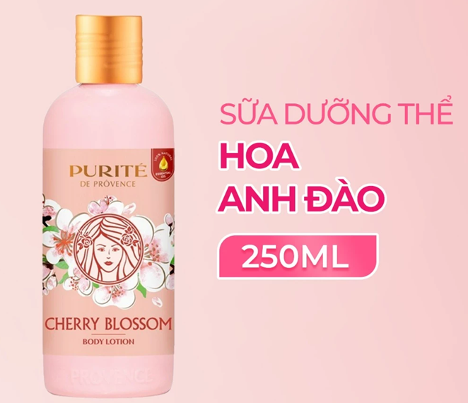  Sữa Dưỡng Thể Thiên Nhiên PURITÉ Hương Hoa Anh Đào / Hoa Hồng / Sữa Ong Chúa 250ML 