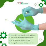  Găng Tay Cao Su Y Tế TTGLOVES Không Bột Nitrile Màu Xanh Lá Siêu Bền Đẹp 4.5gr (Hộp 100 Chiếc) 