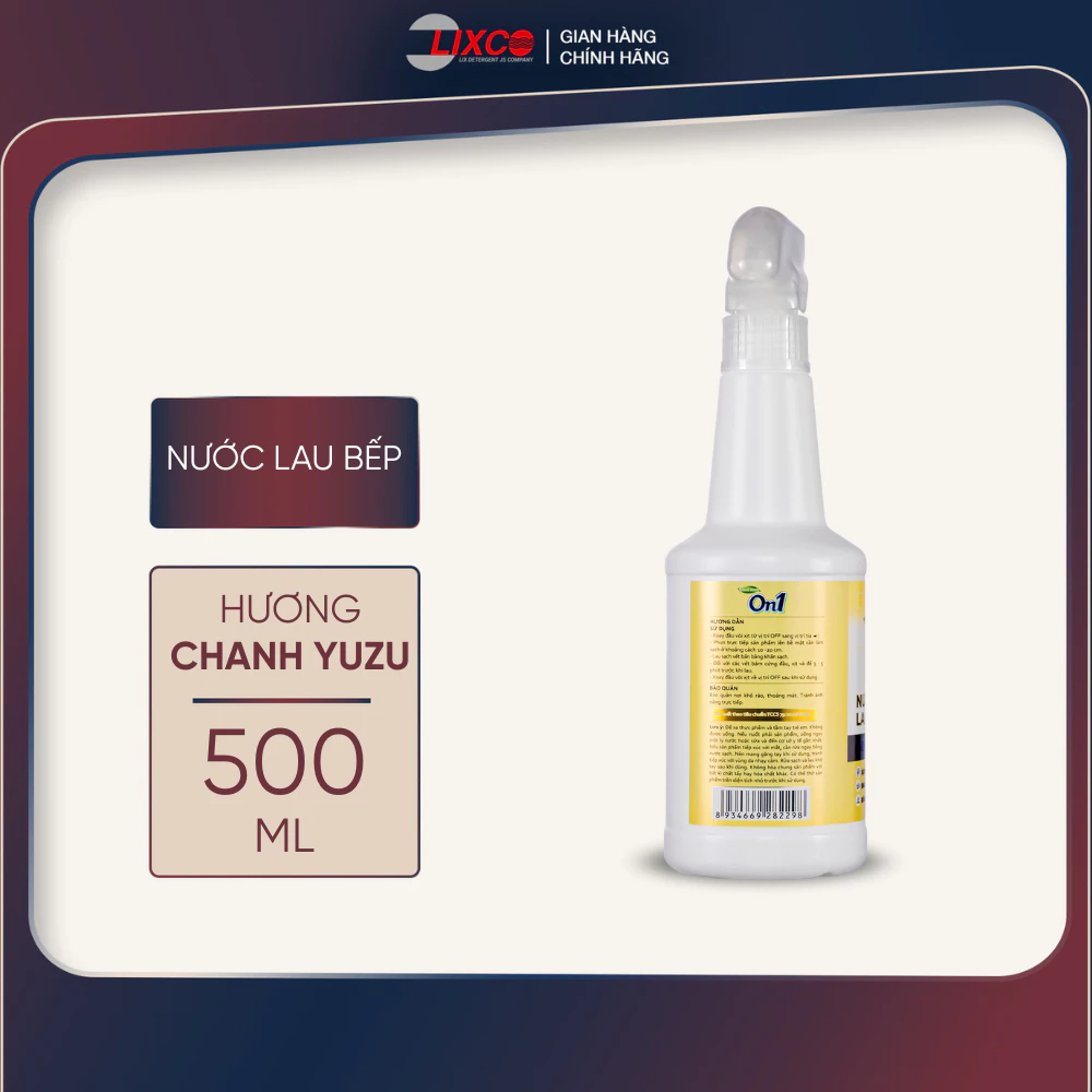  Nước lau bếp On1 500ml tinh dầu chanh Yuzu giúp làm sạch bụi bẩn, dầu mỡ, cặn bám lâu ngày 
