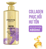  Dầu Xả Siêu Dưỡng PANTENE Miracles Ngăn Rụng Tóc Biotin/ Phục Hồi Hư Tổn Collagen - Chai 480ml 