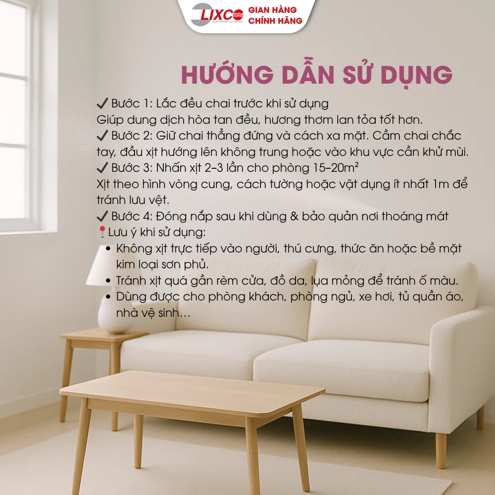  Xịt thơm phòng Lix hương thiên nhiên, phòng thơm mát tự nhiên lưu hương dài lâu chai 280ml 