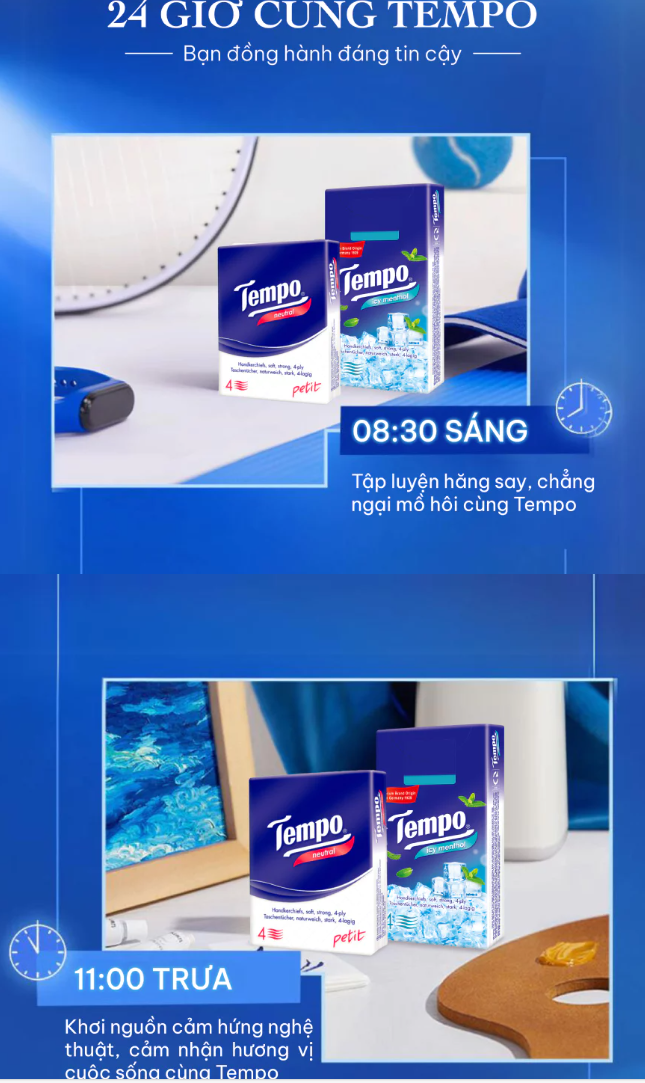  [LỐC 10 GÓI] Khăn giấy bỏ túi cao cấp Tempo Regular - 4 Lớp Bền Dai - Thương hiệu Đức - An Toàn Cho Da 