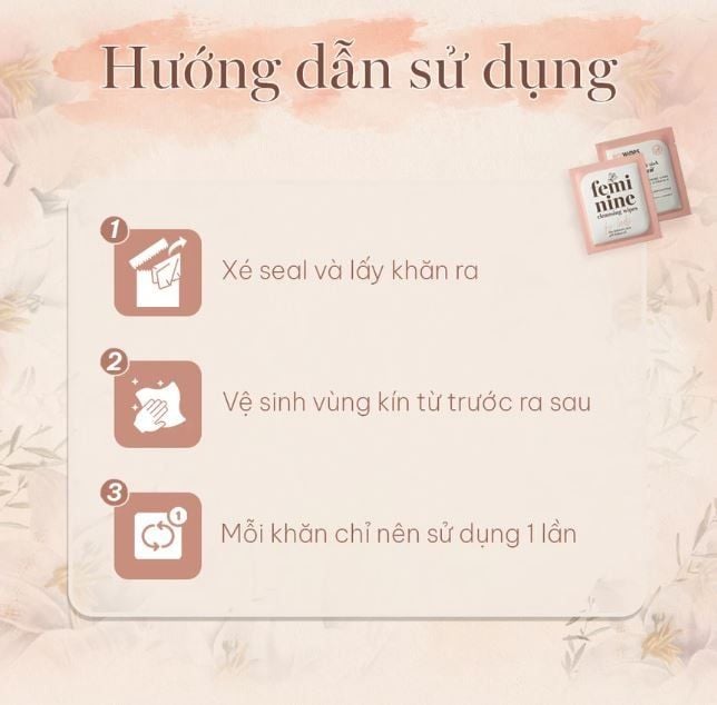  Khăn ướt vệ sinh vùng kín phụ nữ EcoWipes gói 1 tờ travel size hương hoa Daisy Hộp 20 gói 