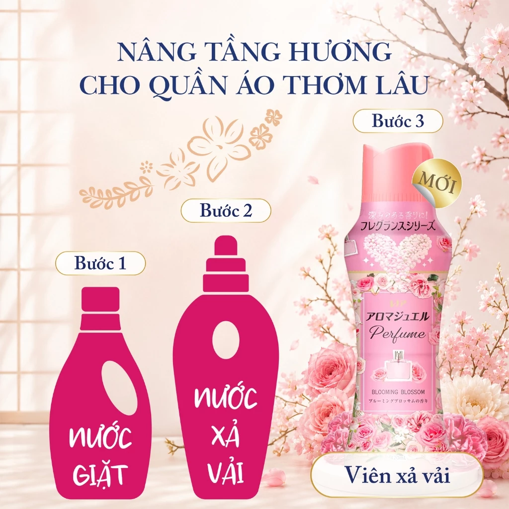  Viên Xả Khô LENOR by Downy Hương Trà Trắng/ Hoa Tươi 166g/ 420ml Xả vải thơm cực lâu, Xả vải khô 