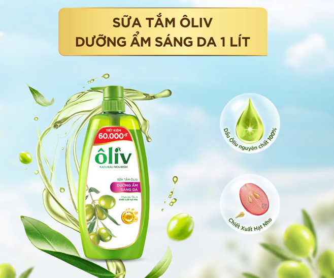  Sữa Tắm Dưỡng Da Ôliv Dưỡng Ẩm 250ml/650ml/1L 