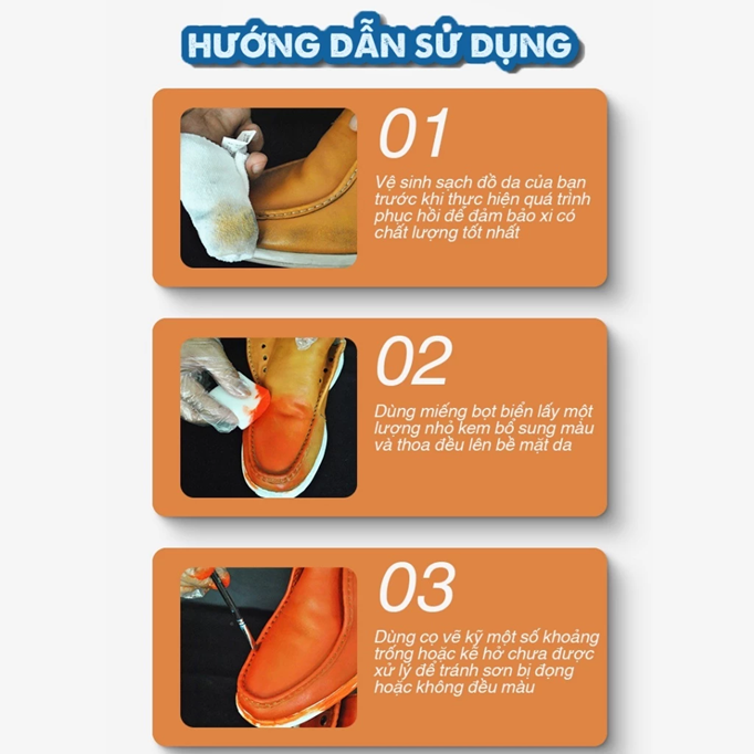  Xi kem đánh giày, chuyên sửa chữa vết bong tróc cho túi ví, áo, ghế da EIDECHSE 50ml 