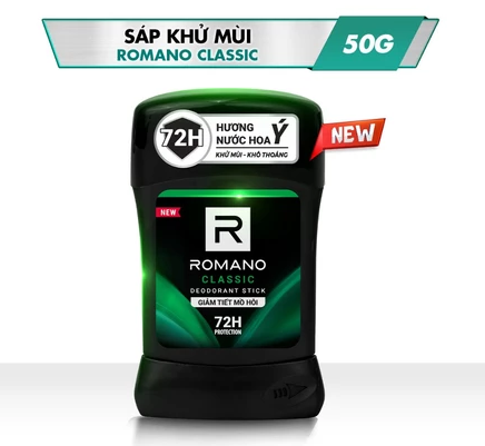  Sáp ngăn mùi cho nam Romano 50g - Khử mùi 72H, lưu hương Ý dài lâu 