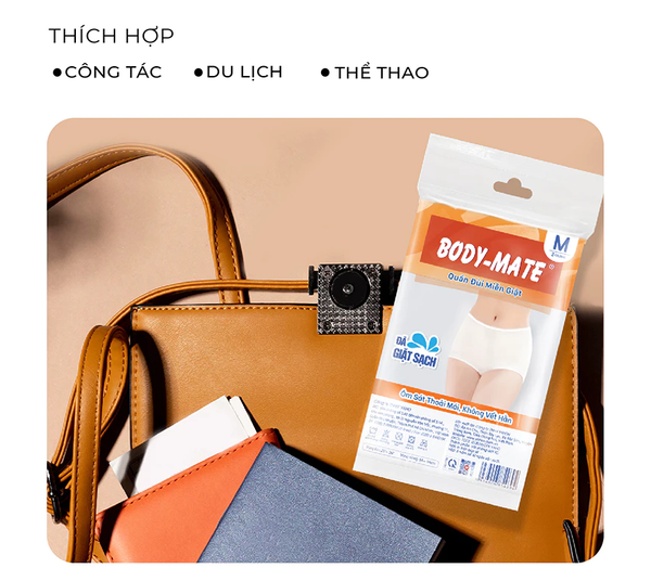  Quần Đùi Miễn Giặt Tiện Lợi Body-Mate Nữ, 3 Cái/Bao 