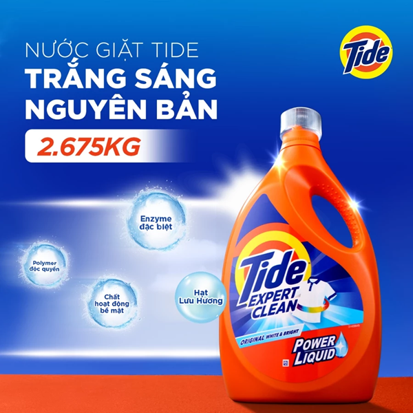  Chai Nước Giặt TIDE Mỹ Giặt Sạch Trắng Sáng/ Cánh Đồng Hoa Size 0.86KG-2.67KG 