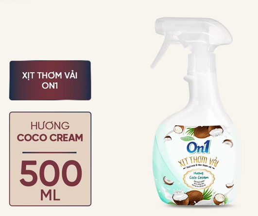  Xịt thơm vải On1 500ml, xịt khử mùi và làm thơm vải loại bỏ nhanh mùi hôi khó chịu trên quần áo & vải vóc, giữ hương lâu 