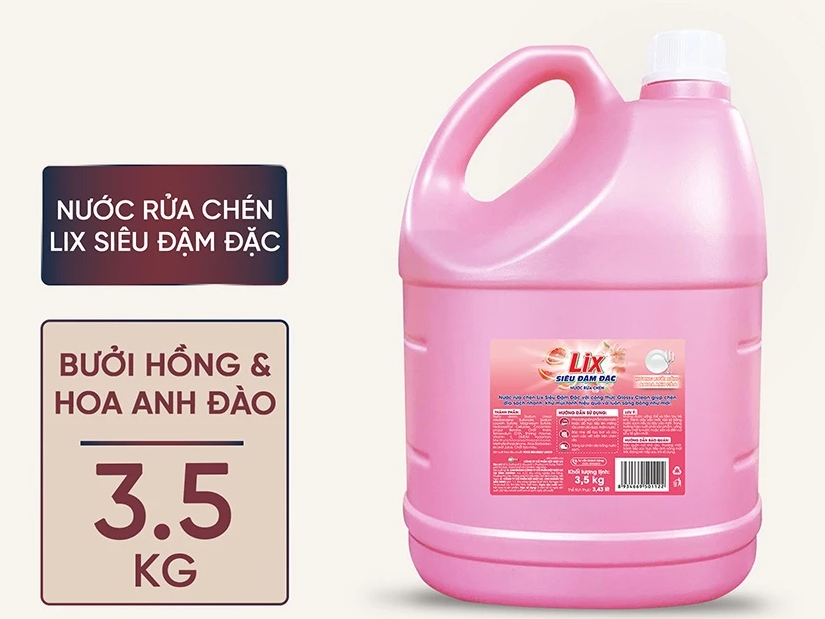  Nước rửa chén LIX siêu đậm đặc trà xanh/chanh 3.5kg 