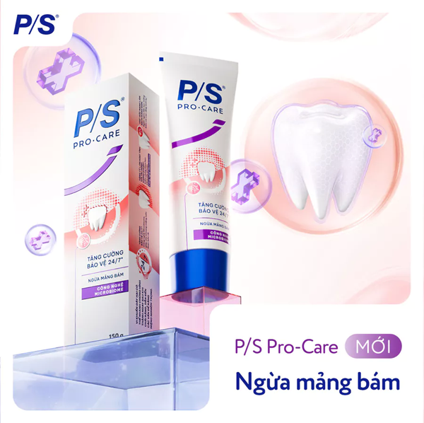  Kem Đánh răng P/S Pro-Care với hàng tỉ ion hoạt tính hỗ trợ lợi khuẩn 150g 