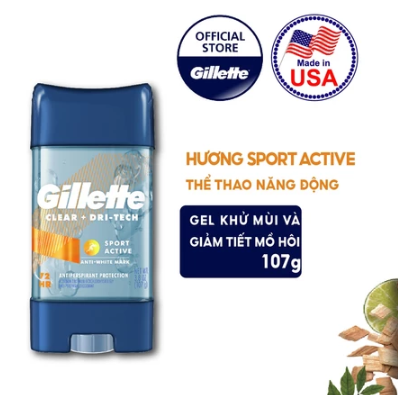  Gel Khử Mùi GILLETTE 107g, Giảm tiết mồ hôi hiệu suất 72 giờ hương tươi mới, mát lạnh - Mỹ 