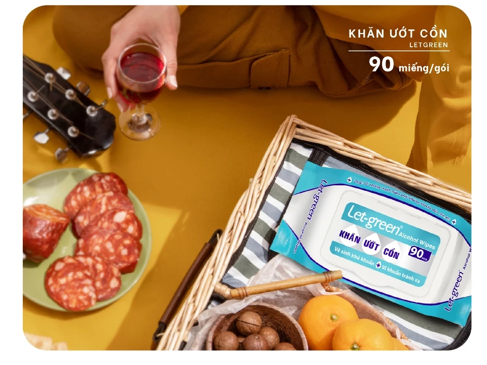  Khăn Ướt Cồn LET-GREEN 90 Miếng/Bao 