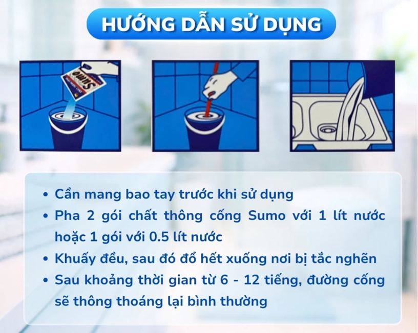  BỘT THÔNG CỐNG SUMO 175G – Thông Sạch Cặn Bã, Tóc, Rác Thải, Khử Mùi Hôi Tức Thì 