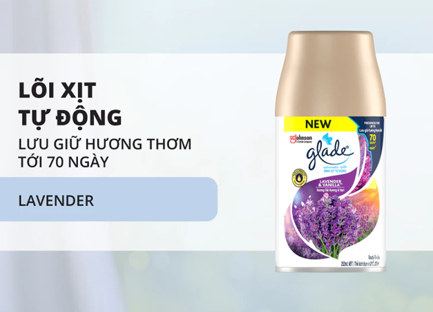  Lõi Xịt GLADE Thơm Phòng Tự Động Lưu Hương Bền Lâu Đến 70 ngày 252ml 