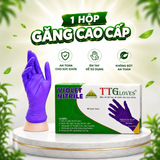  Găng Tay Cao Su Y Tế TTGLOVES Không Bột Nitrile Màu Tím Siêu Bền Đẹp 4.5gr (Hộp 100 Chiếc) 
