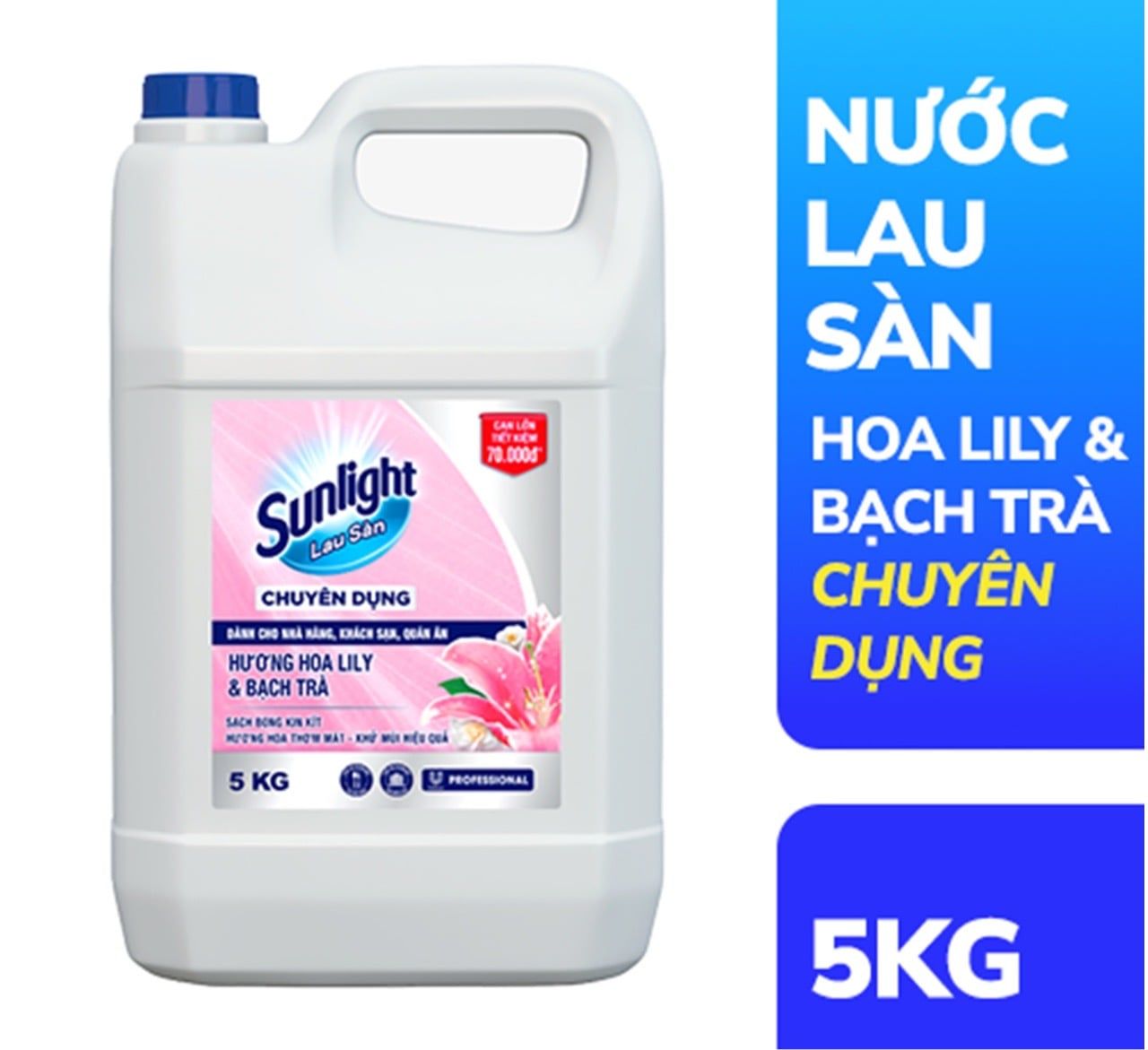  Nước lau sàn Sunlight 5 kg chuyên dụng Nhà hàng - Khách sạn - Bệnh viện - Trường - Spa 