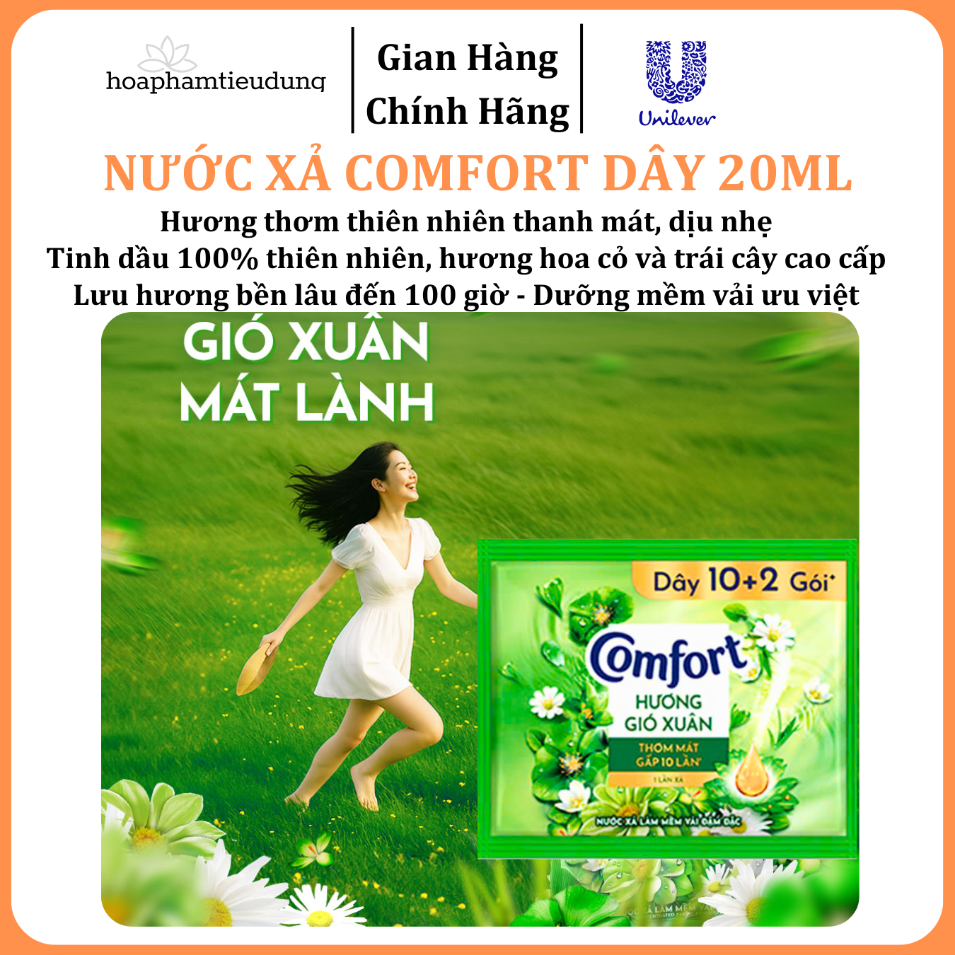  Nước Xả Làm Mềm Vải Comfort Đậm Đặc Một Lần Xả Thơm Mát gấp 10 lần túi 20ml 