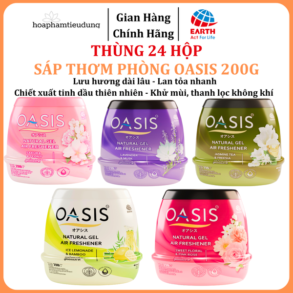  Sáp Thơm Oasis Natural khử mùi Làm Thơm Không Gian, Nhiều Hương Thiên Nhiên, thương hiệu Nhật Bản (200g) 