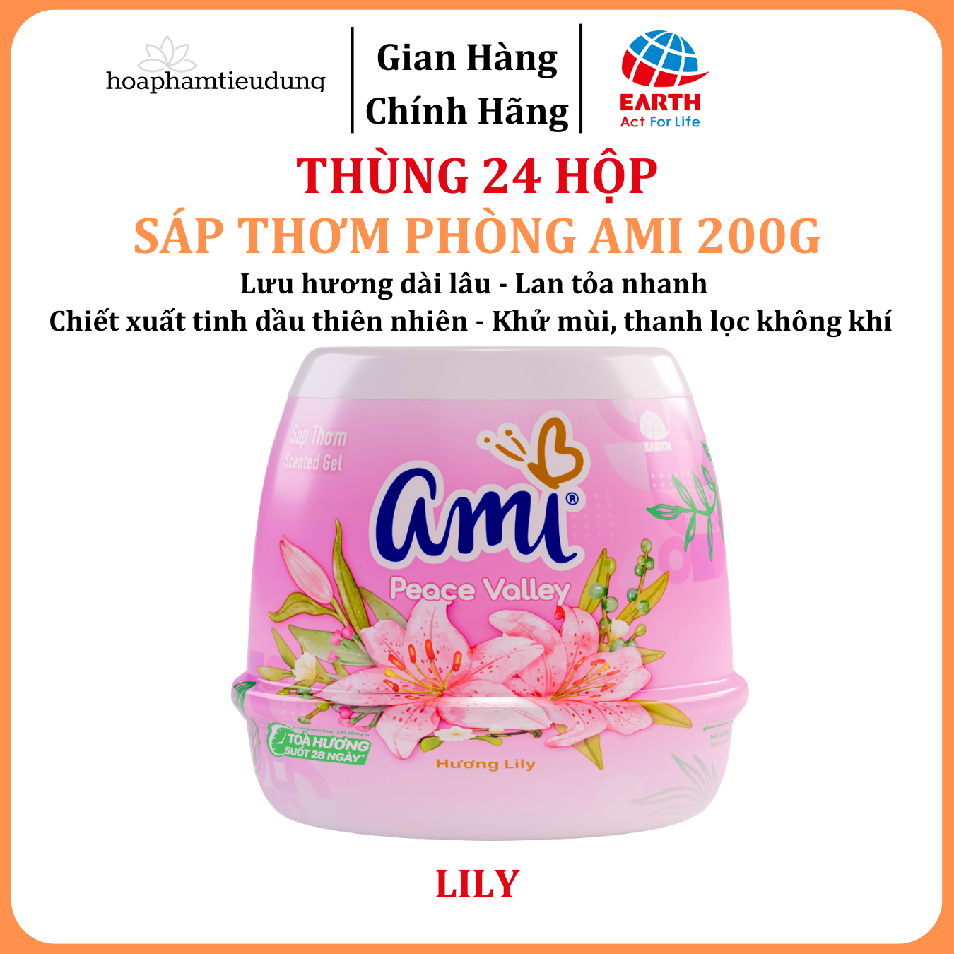  Sáp Thơm Ami Khử Mùi Làm Thơm Không Gian, Nhiều Hương Thơm Dịu Nhẹ 200g 