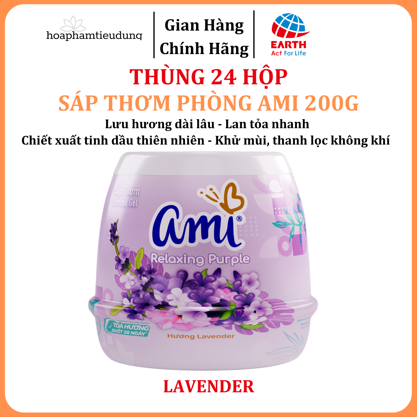  Sáp Thơm Ami Khử Mùi Làm Thơm Không Gian, Nhiều Hương Thơm Dịu Nhẹ 200g 