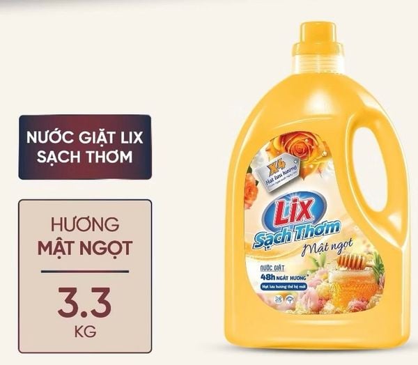  Nước giặt Lix sạch thơm hương mật ngọt/ rạng rỡ/ quyến rũ/ thanh khiết CHAI 3.3KG sạch nhanh vết bẩn 