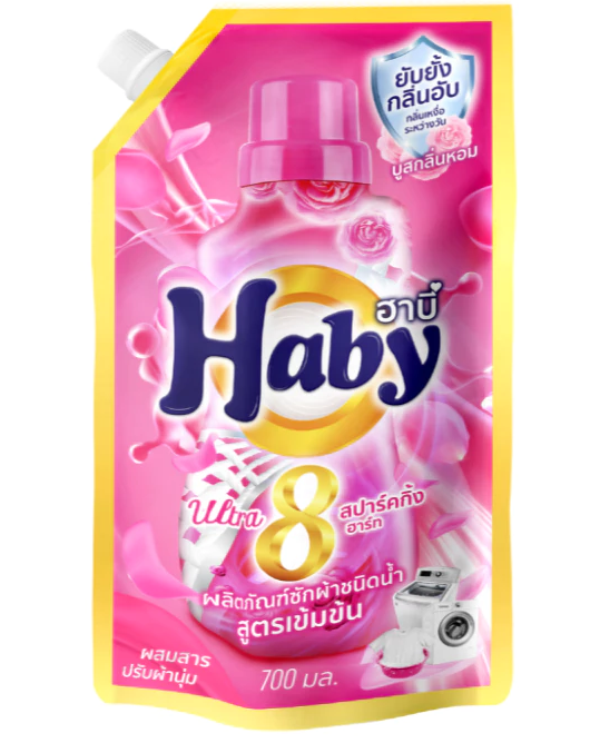  Nước giặt đậm đặc HABY ULTRAWASH 8in1 Nội địa Thái Lan  - Sạch sâu, thơm lâu 700h, công nghệ Microfresh Túi 700ml 