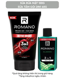  Sữa rửa mặt Romano đa tác dụng dành cho nam giới 100g: Cấp ẩm, Loại bỏ nhờn, Sáng da/Ngừa mụn/Làm sạch sâu 